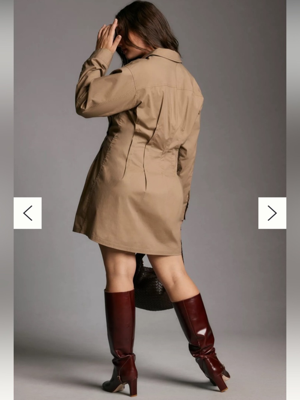 Pilcro‎ Pintuck Tan Mini Shirt Dress - Picture 6 of 14